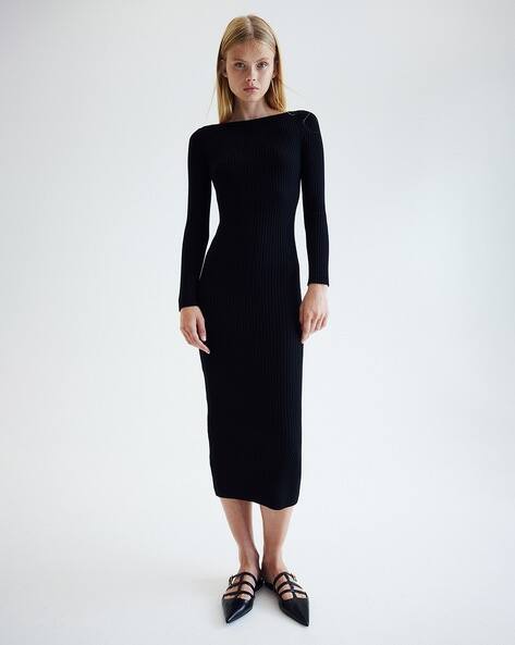 Buy H&M Women Boat-Neck Bodycon Dress Online | Ajio.com Buy H&M Women Boat-Neck Bodycon Dress Online | Ajio.com