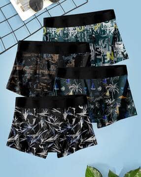 xqsee Men Pack of 4 Printed Trunks-picture-48