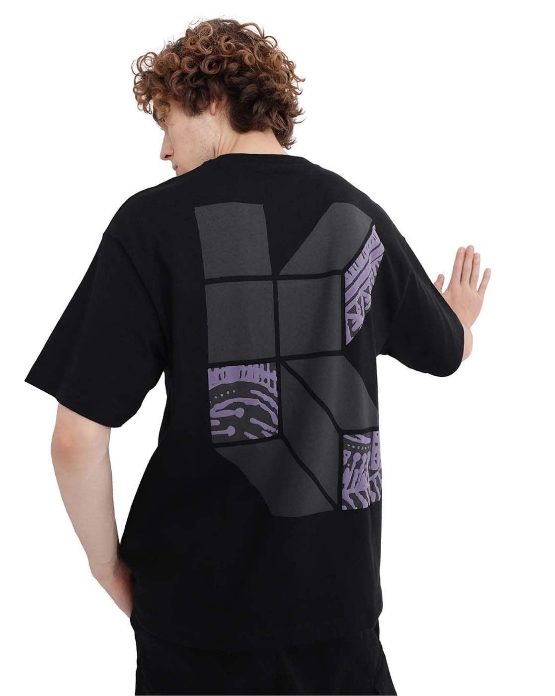 Men Graphic Print Oversized Fit Crew-Neck T-Shirt