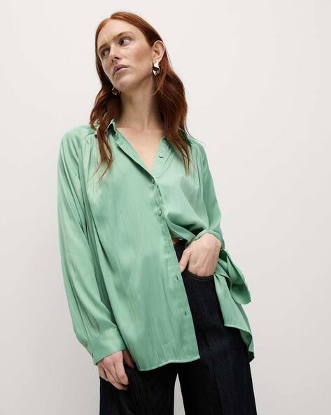 Marks & Spencer Women Pleated Regular Fit Shirt