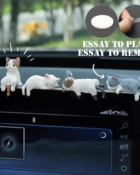 3mads Pack Of 4 Car Decoration Sleeping Mini Cat-picture-21