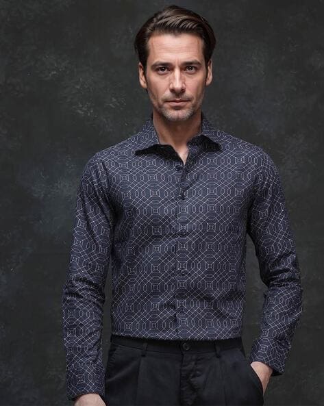 Rare Rabbit Dark Purple Shirt For Men Men Printed Regular Fit