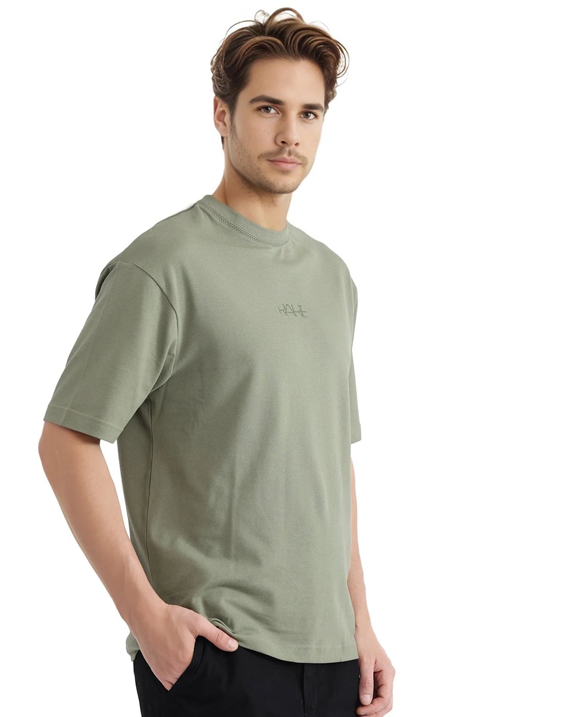 Tata Cliq Rare Rabbit White Solid T Shirt Rare Rabbit Men's Bonz-1 Off White Cotton Graphic Print Oversized Fit