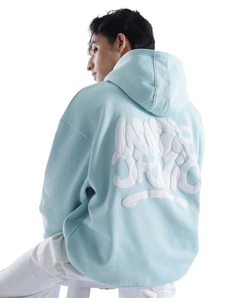 Men Boxy Fit Hooded Neck Sweatshirt