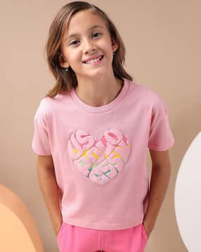 u.s. polo assn. Girls Typographic Print Regular Fit Round-Neck T-Shirt-picture-41