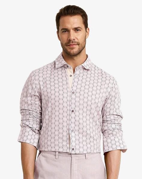 Rare Rabbit Men Typographic Print Regular Fit Shirt