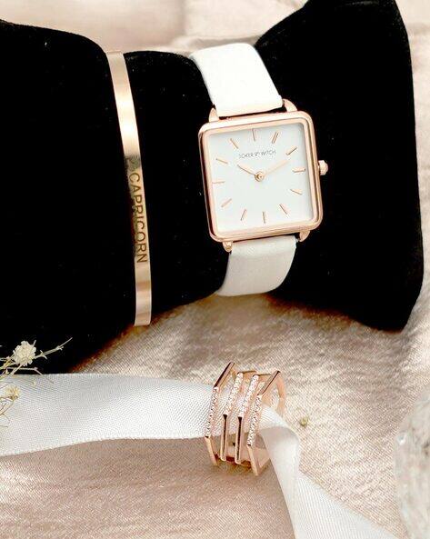 Joker & Witch Set of 3 Women JWLT156 Analogue Wrist Watch with Bracelet & Ring