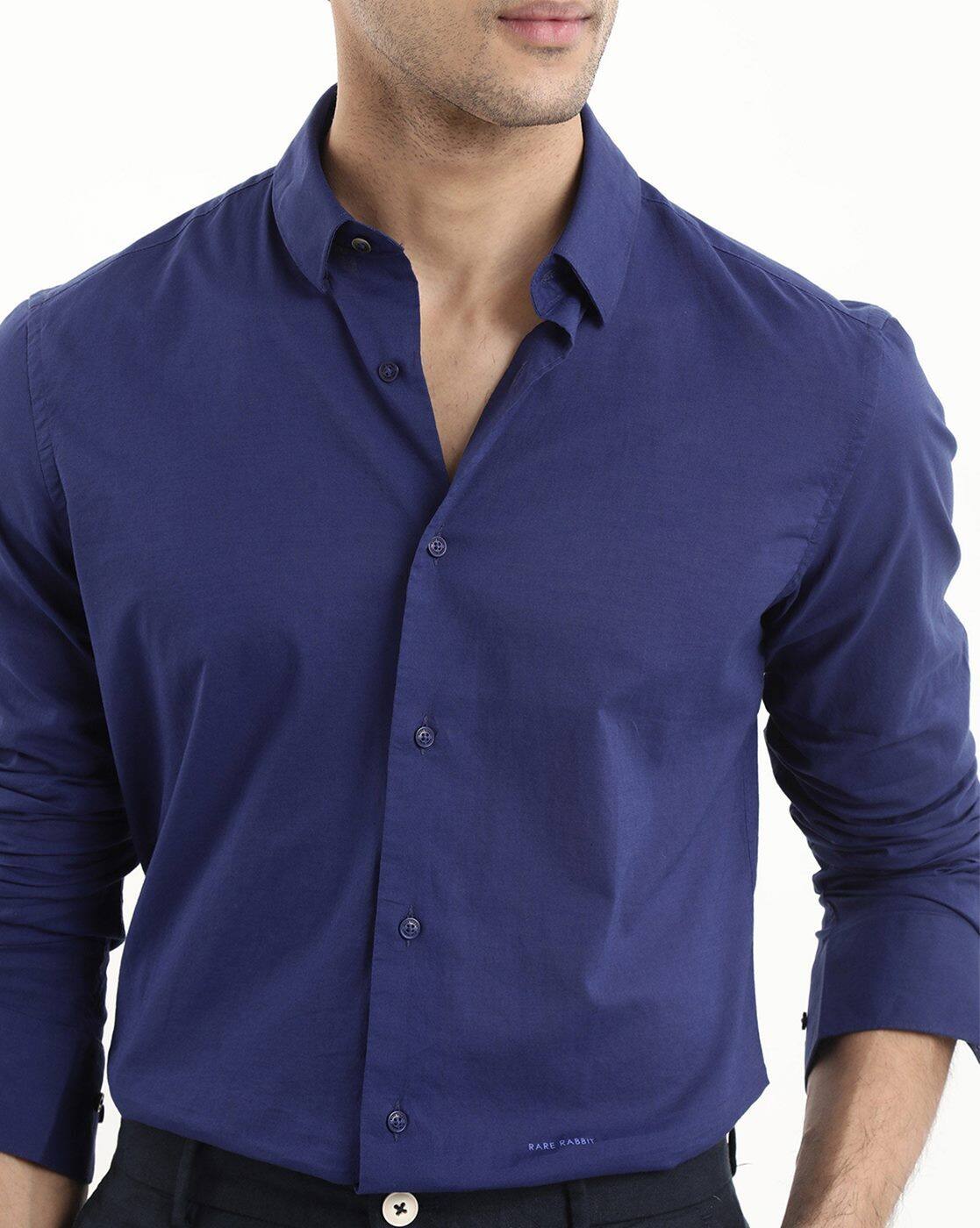 Buy Rare Rabbit Men Regular Fit Spread-Collar Shirt Online | Ajio.com