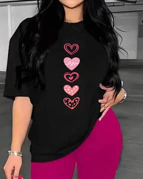 togs & terre Women Loose Fit Printed T-shirt    -picture-43