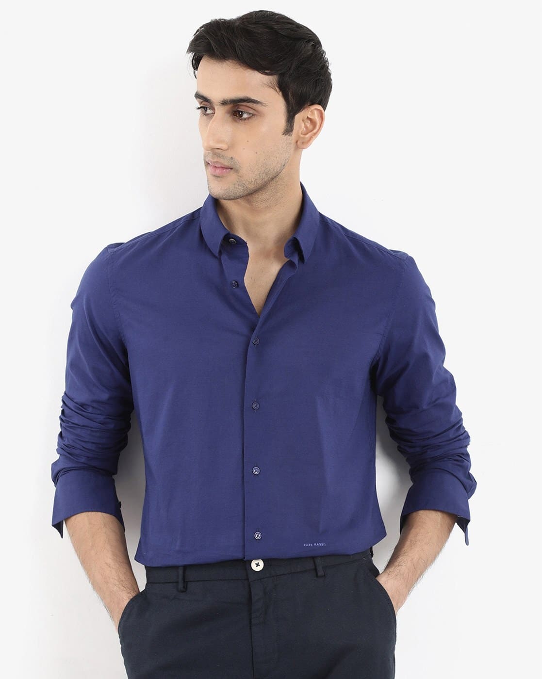 Buy Rare Rabbit Men Regular Fit Spread-Collar Shirt Online | Ajio.com