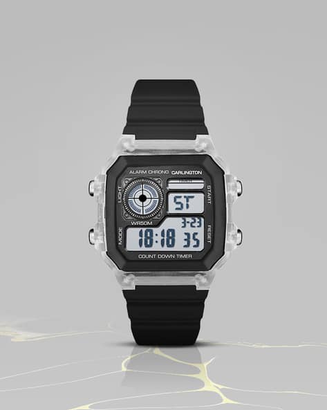 Carlington Men Digital Wrist Watch - Endurance 9079 White Black