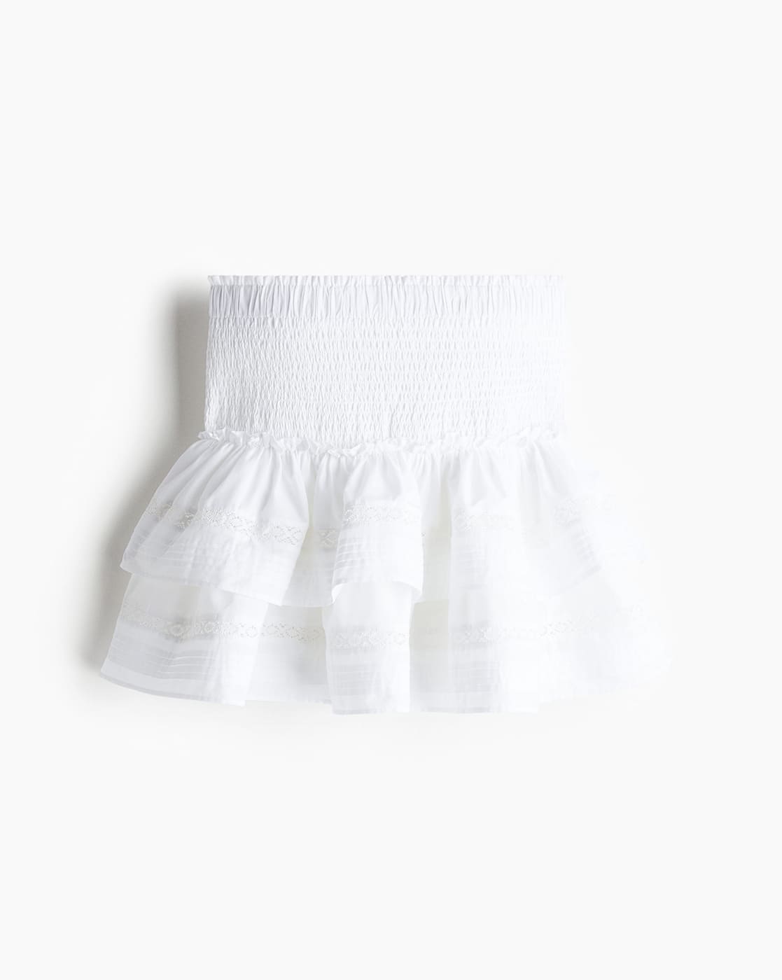白　THEREDTHREAD airy tiered skirt mini theredthread airy tiered skirt mini 白 THEREDTHREAD】airy tiered