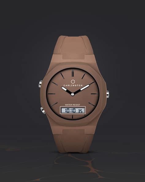 Carlington Men Digital Wrist Watch - Endurance 9145 Brown