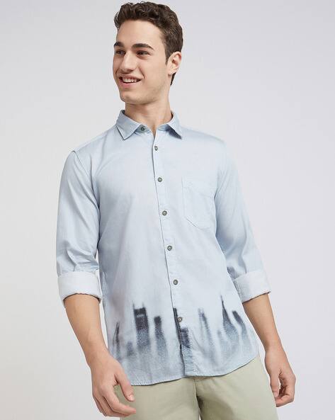 PARX Printed Slim Fit Shirt with Patch Pocket