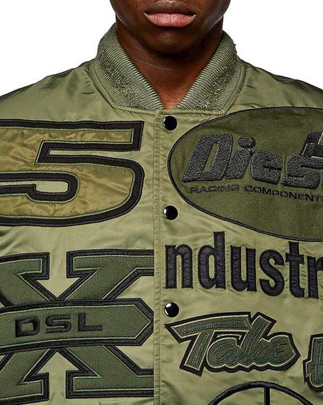 Buy DIESEL J-Bulc-Patch Regular Fit Bomber Jacket | Green Color