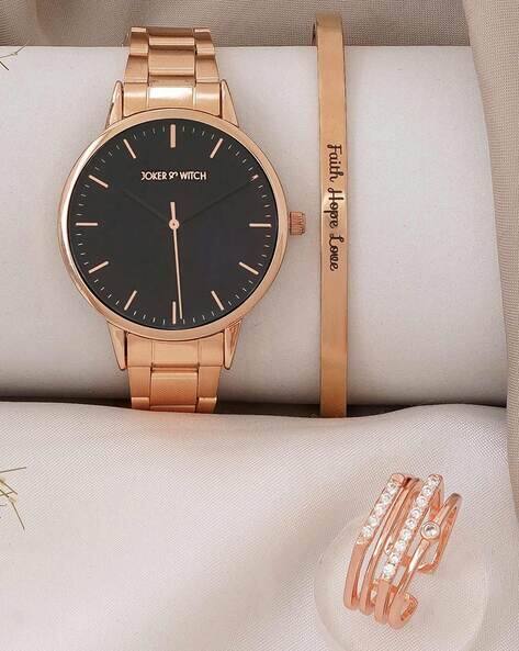 Joker & Witch Set of 3 JWLT744 Analogue Watch Bracelet & Ring