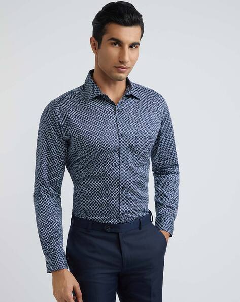 PARX Men Micro Printed Slim Fit Shirt