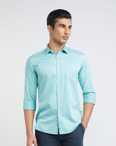 PARX Men Printed Slim Fit Shirt with Patch Pocket