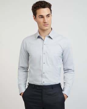 raymond Men Regular Fit Shirt with Cuffed Sleeves-picture-35