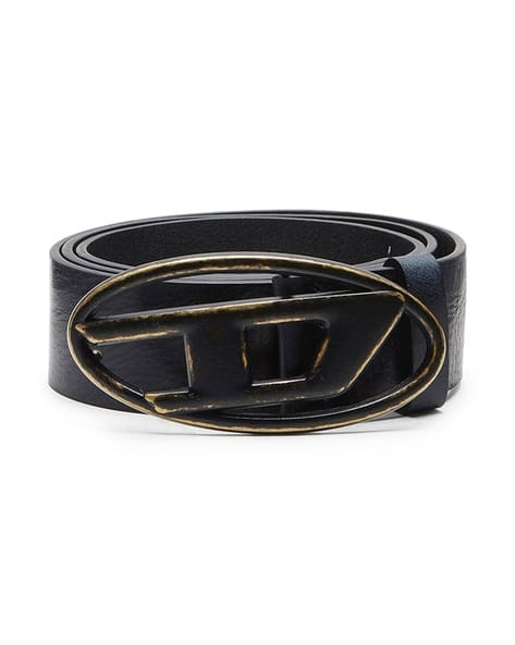 Buy DIESEL Oval D Logo B-1DR Leather Belt Black Color Men AJIO