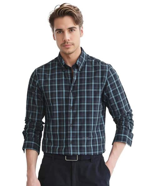 Rare Rabbit Men Spread Collar Regular Fit Shirt