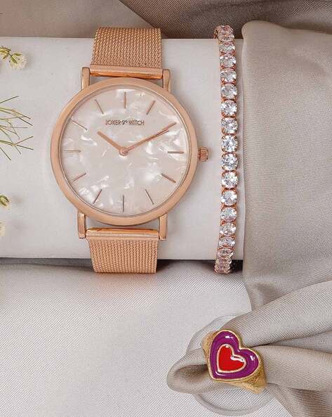 Joker & Witch Set of 3 JWLT769 Analogue Watch Bracelet & Ring
