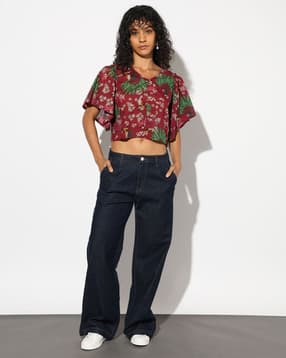 svrnaa by azorte Floral Print Regular Fit Crop Top-picture-27