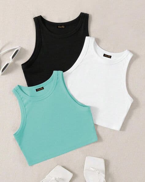 Buy Toochki Women Pack of 3 Ribbed Slim F Online | Ajio.com