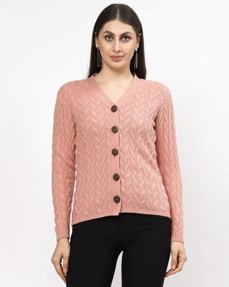 Buy Peach Sweaters Cardigans for Women by KALT Online