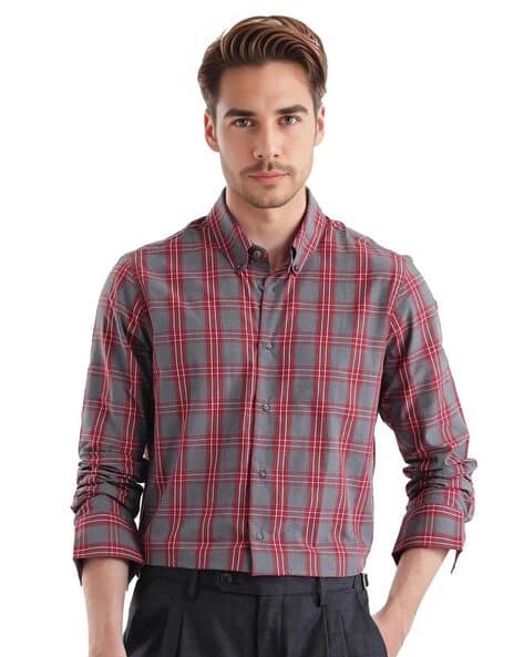 Rare Rabbit Men Checked Regular Fit Shirt