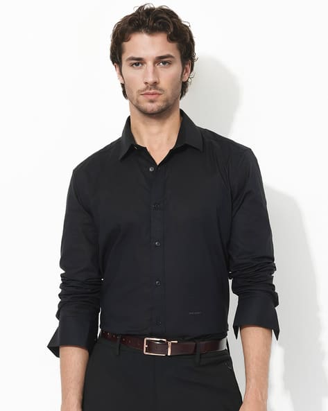 Rare Rabbit Men Regular Fit Shirt with Spread-Collar