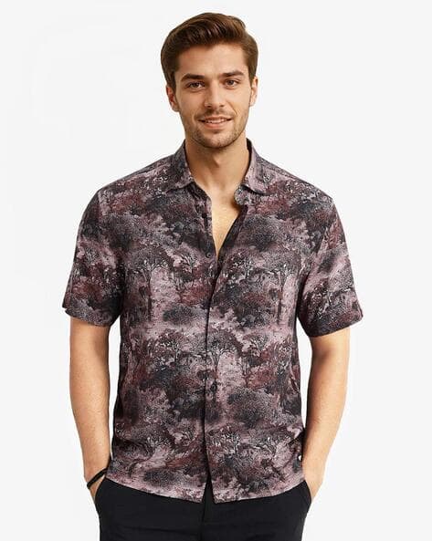 Rare Rabbit Men Printed Regular Fit Shirt