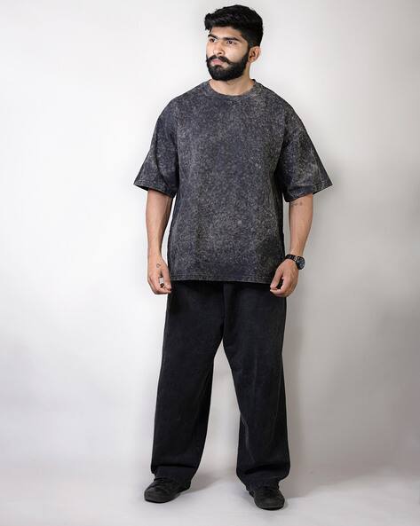 JACK PARIS Men Washed Loose Fit Crew-Neck T-Shirt