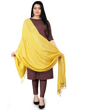 ebadat Women Embellished Dupatta with Tassels-picture-48