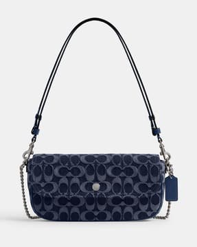 Buy Coach Signature Denim Brook Flap Chain Bag | Indigo Color