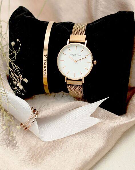 Joker & Witch Women Analogue Watch with Bracelet & Ring - JWLT124
