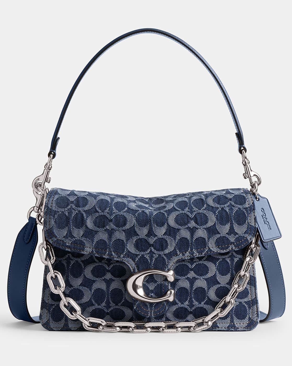 Buy Coach Signature Denim Chain Tabby Small Shoulder Bag | Indigo