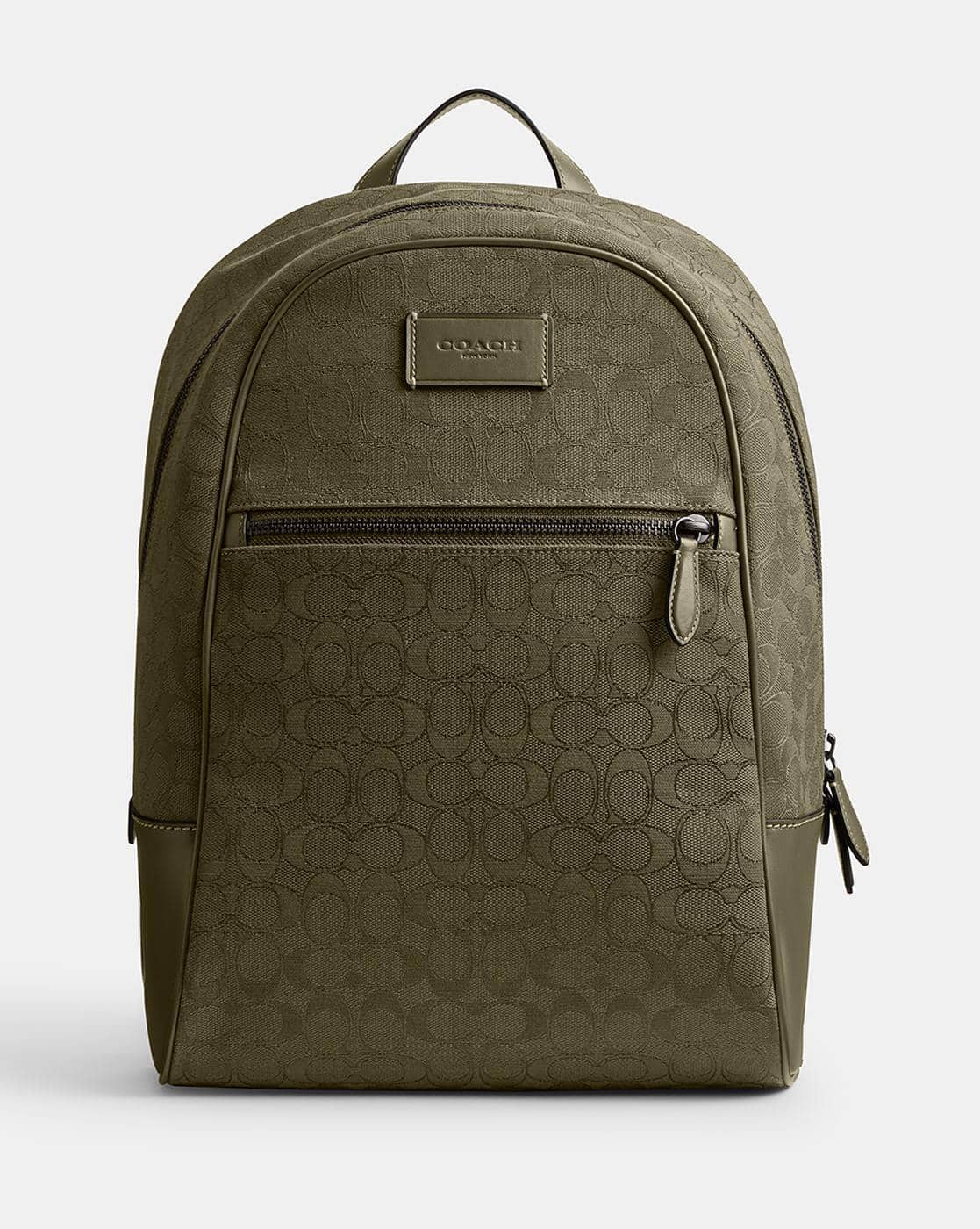 Buy Coach Signature Jacquard Theo Backpack | Green Color Men