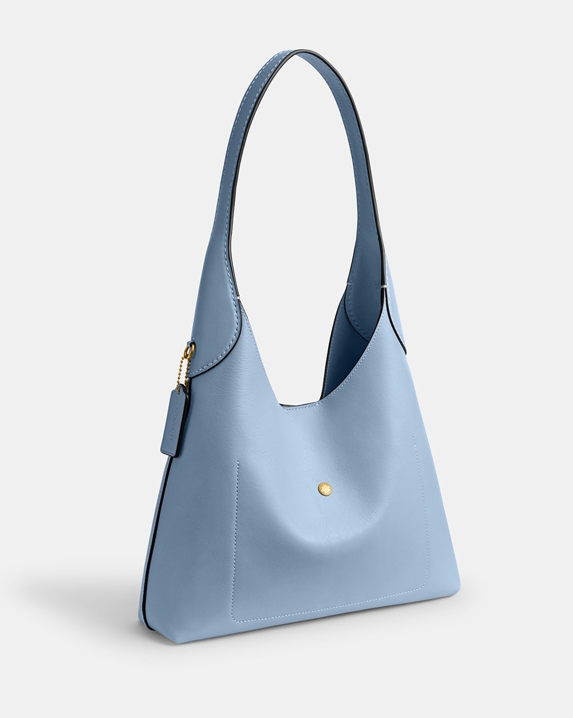 Buy Coach Brooklyn 39 Leather Large Shoulder Bag | Blue Color Buy Coach Brooklyn 39 Leather Large Shoulder Bag | Blue Color