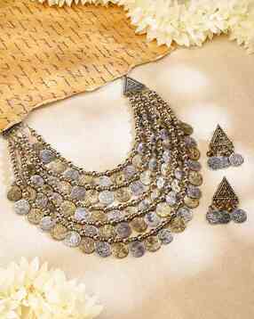rubans Women Multi-Stranded Necklace & Earrings Set-picture-13