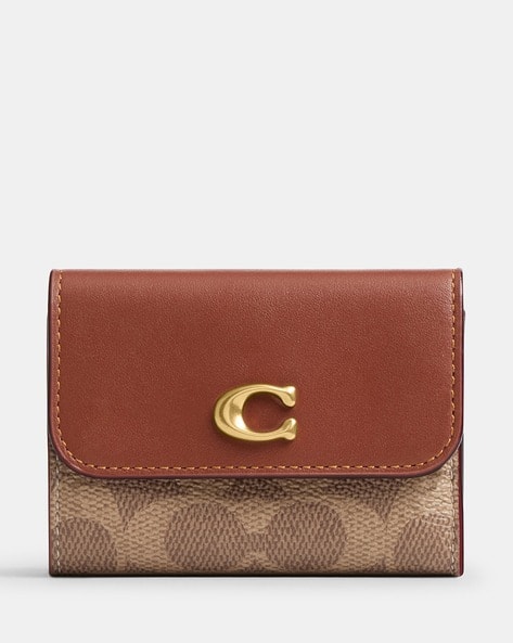 Buy Coach Essential Card Holder Wallet In Signature Canvas Brown