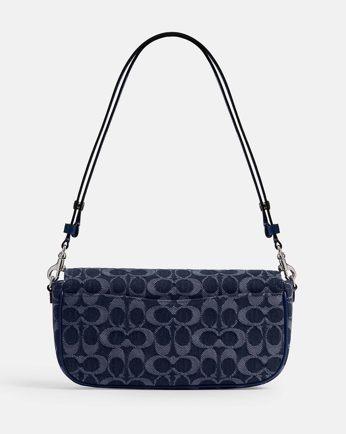 Coach Denim Signature Hand Bag Kiss-lock