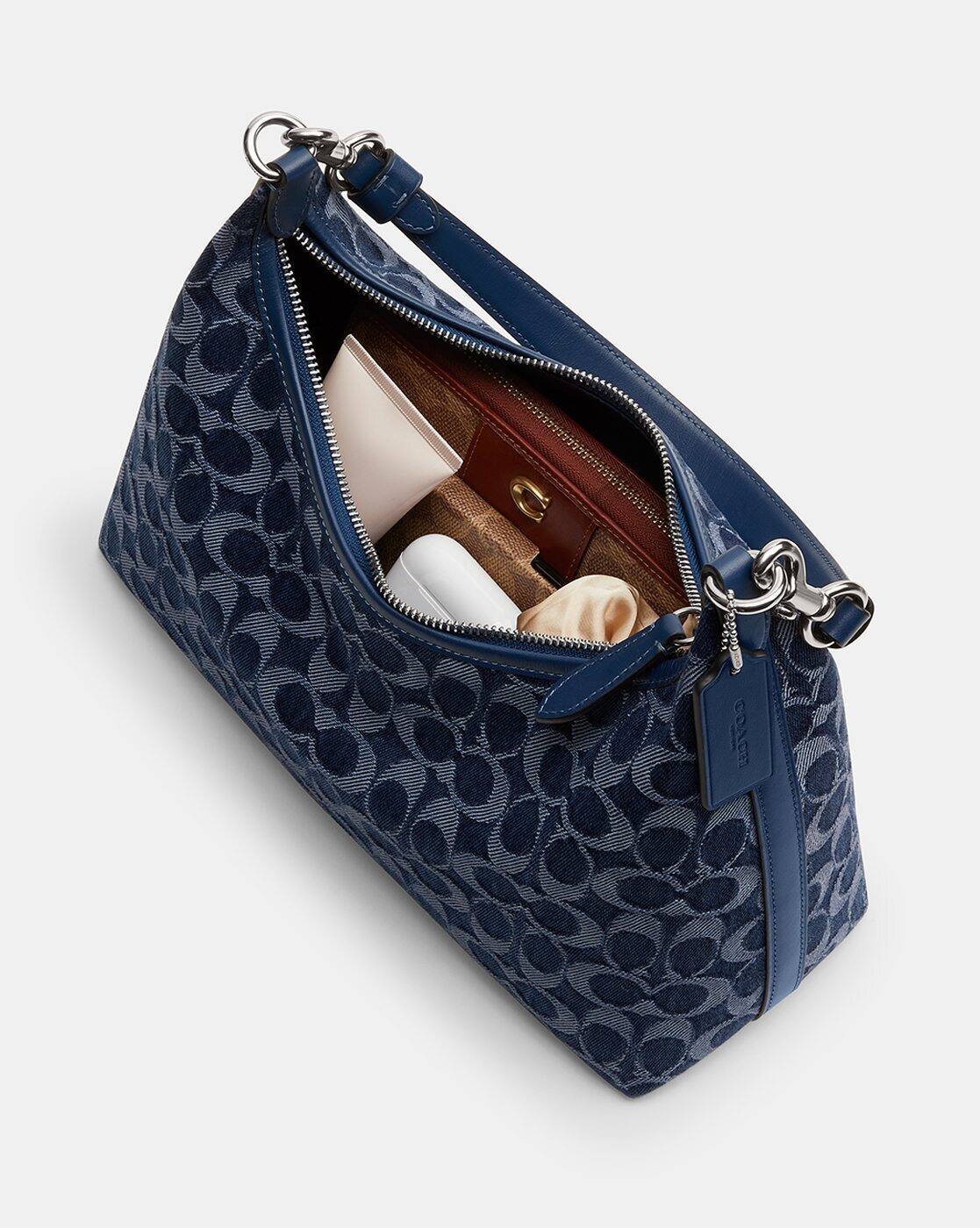 Buy Coach Signature Denim Juliet Small Shoulder Bag | Indigo Color