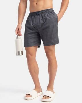 jockey Tencel Cotton Checked Boxer Shorts with Side Pockets-HG18-picture-42