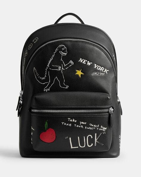 Buy Coach Sketch Print Charter Backpack Black Color Men AJIO LUXE