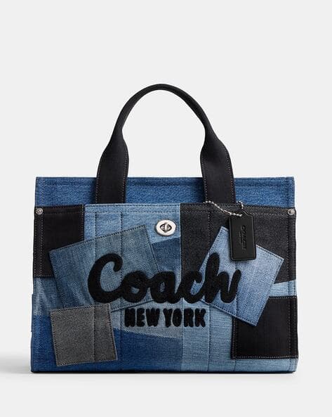 Buy Coach Cargo Tote Bag with Patchwork Indigo Color Women