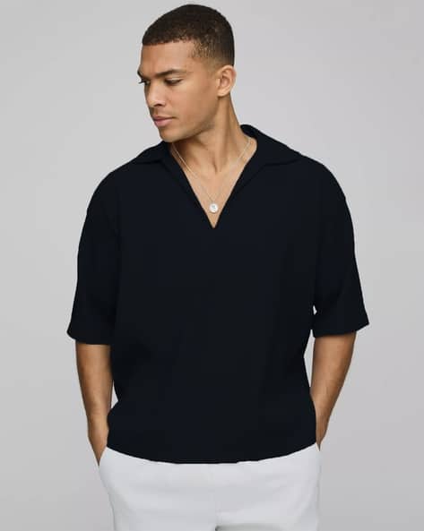 WANQUILA Men Loose Fit Shacket with Spread-Collar