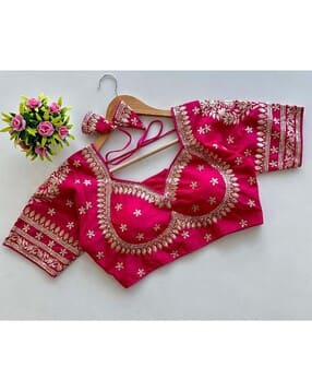 nyrika Women Embroidered Back-Open Blouse-picture-1