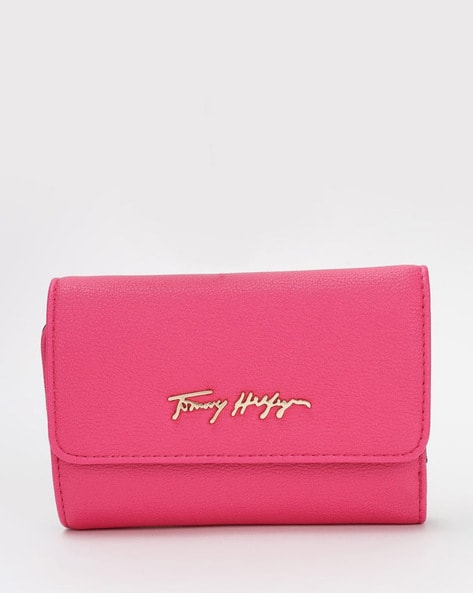 Women Tri-Fold Wallet with Metal Logo