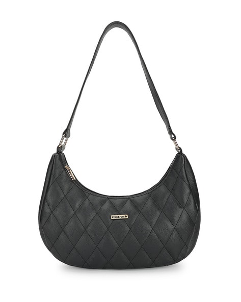 Quilted Shoulder Bag with Brand Plaque OS
